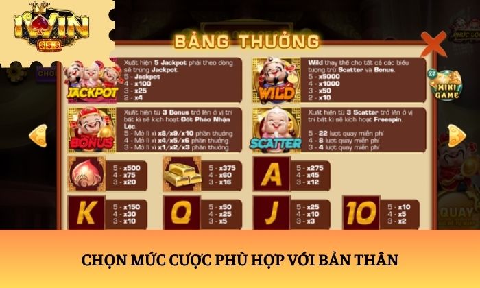 Chọn mức cược phù hợp với bản thân